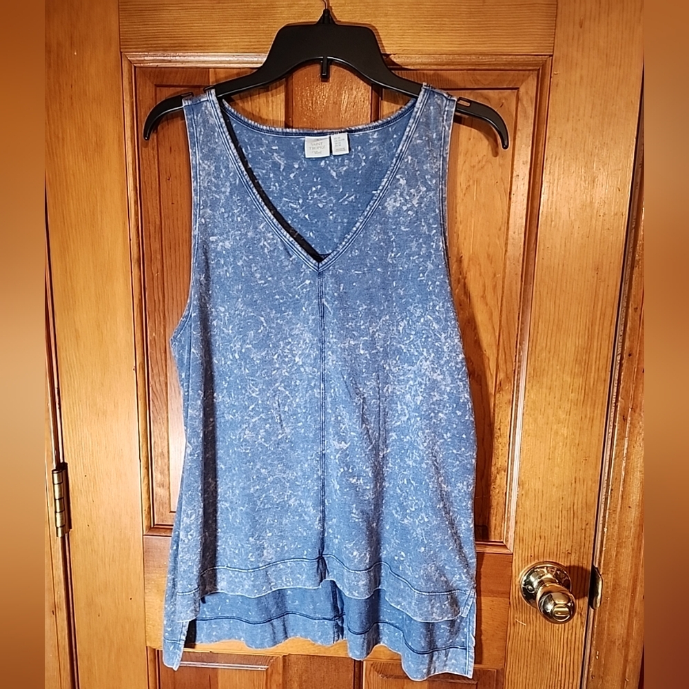 Saint Tropez West Sleeveless Asymmetrical Knit Tunic Top Size XL